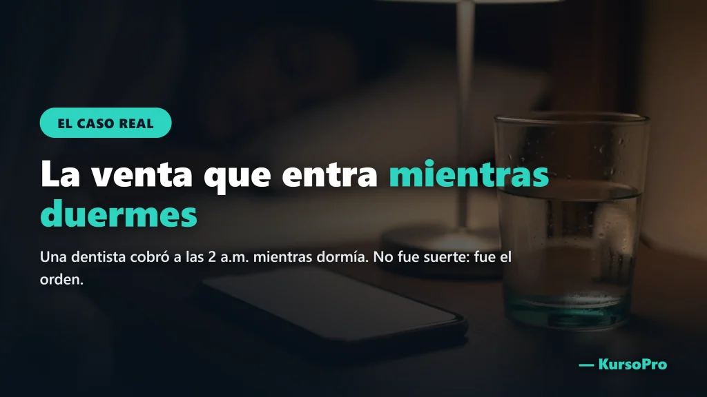 Notificación de venta de un negocio rentable llegando de madrugada al celular sobre la mesita