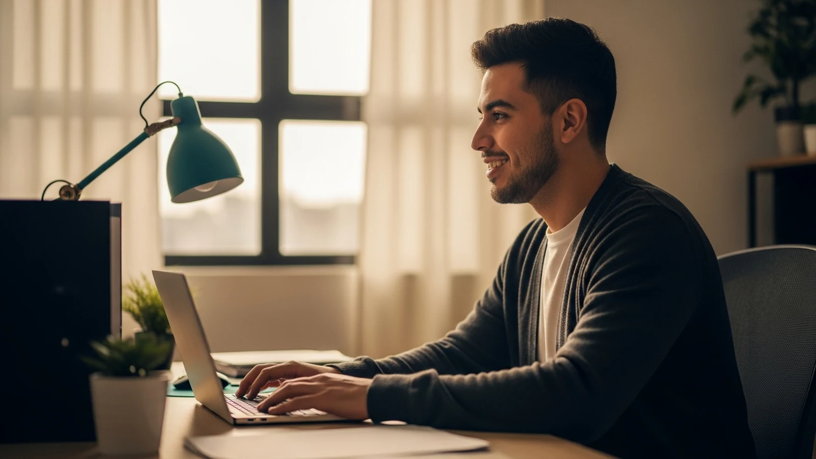 Persona explorando ideas para emprender un negocio digital desde casa
